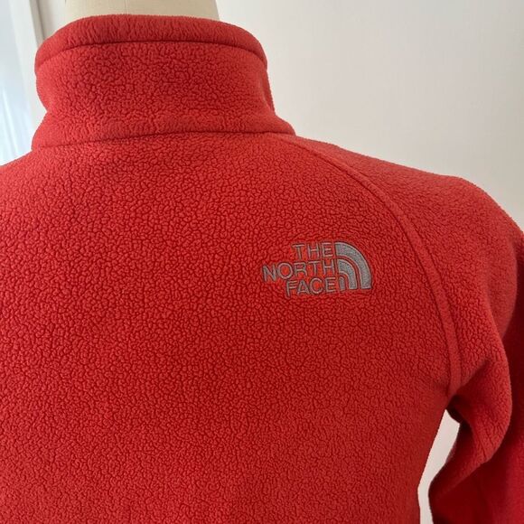 The North Face full zip fleece jacket red orange women’s size Small. - Picture 4 of 6